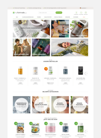 natural products online shop screenshot