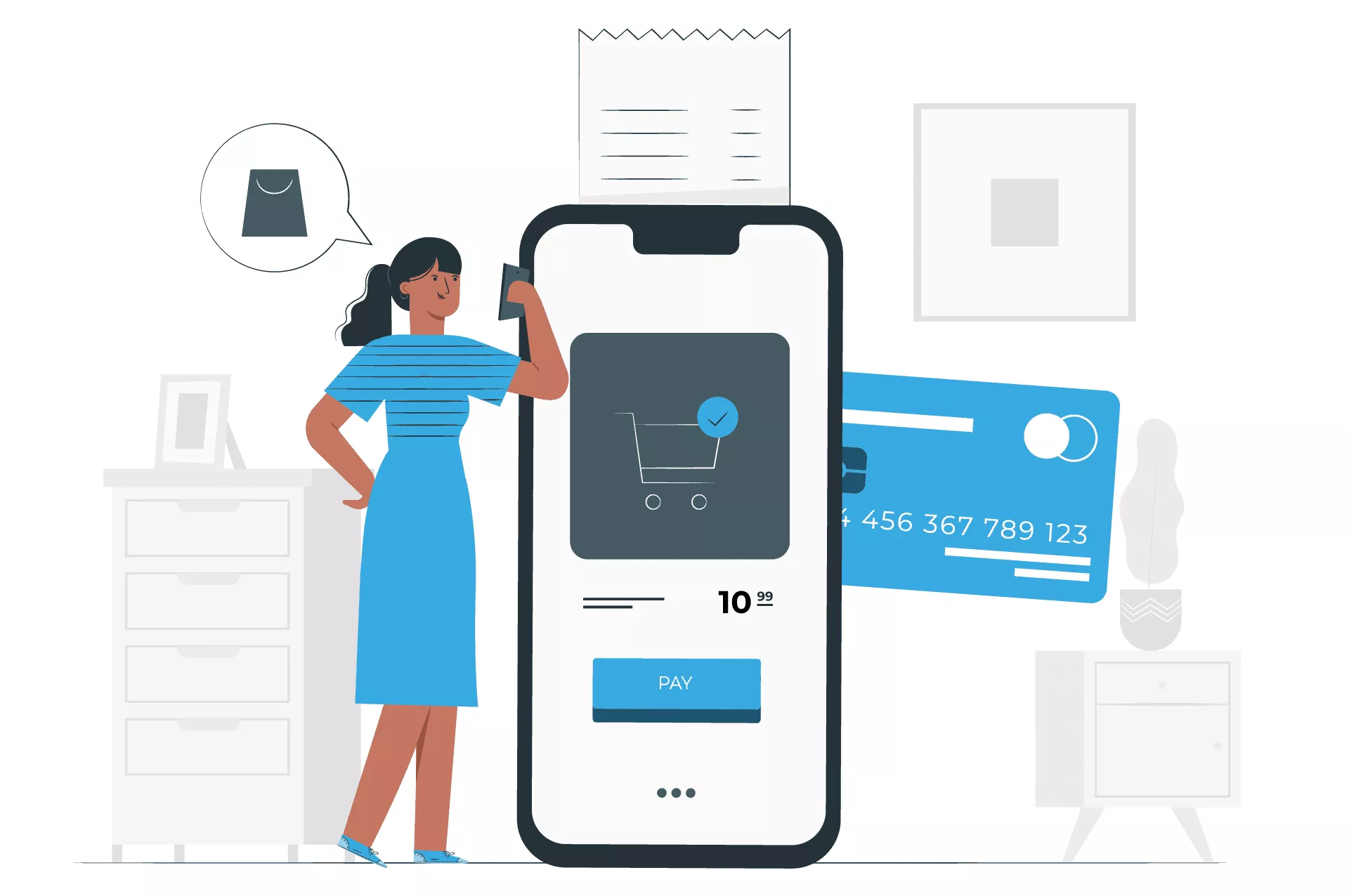 shopping online purchasing animation